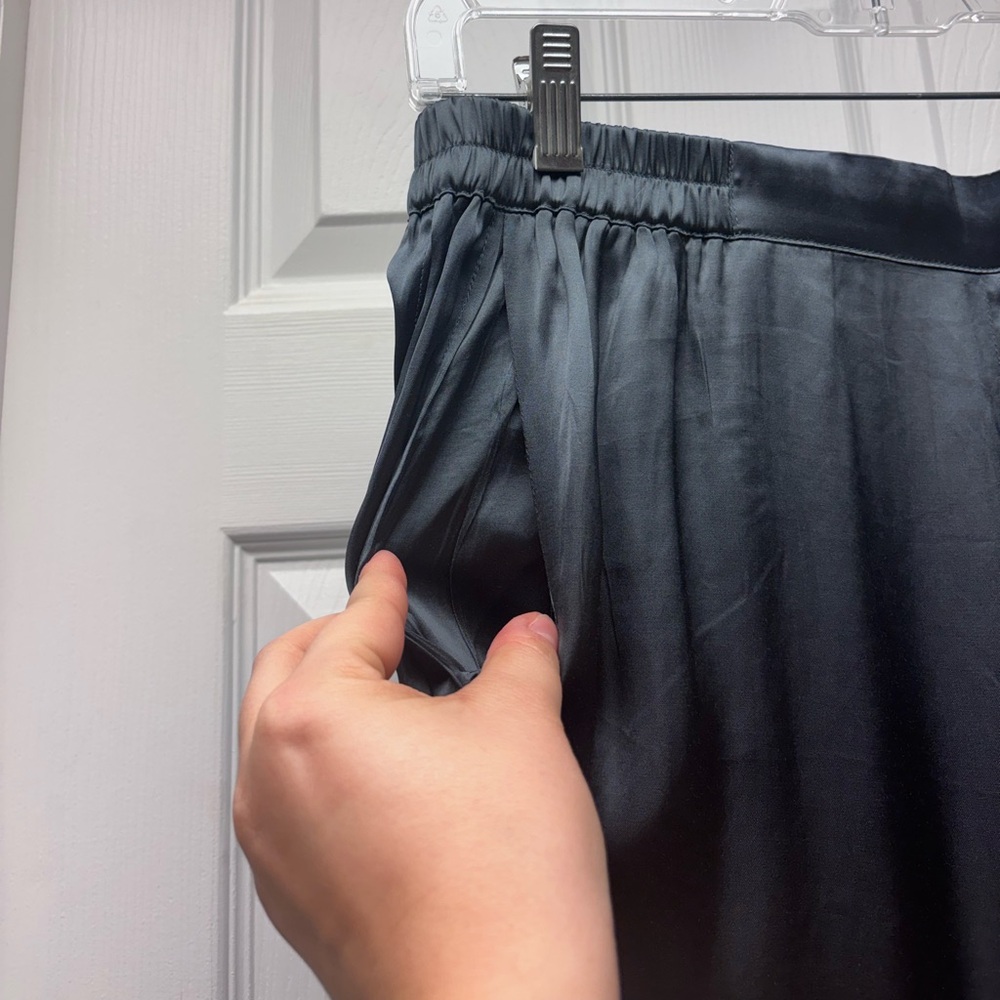 Noctur Flowy Navy/Black Wide Leg Pants | Women’s M - Picture 4 of 10